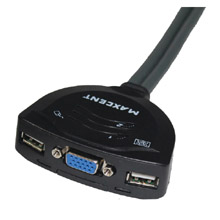 2端口線機(jī)一體型【MS-201U】USB KVM切換器